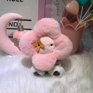 Monogram Bag or Purse Plushy Keychain Charm - PINK FACE